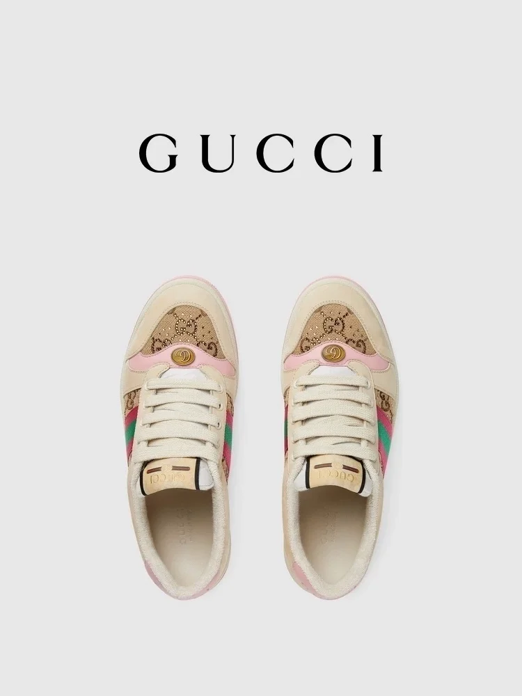 GUCCI古驰女士GG水晶运动鞋休闲鞋
