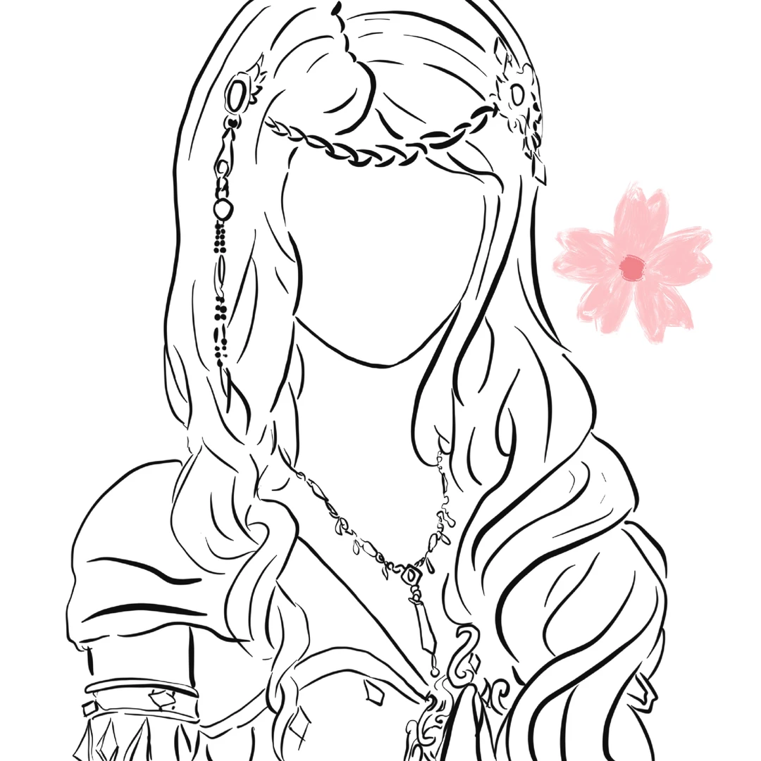 叶罗丽黑白线稿🥳