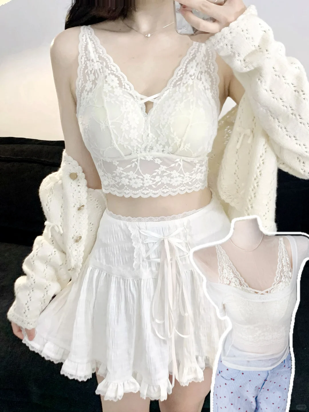 自带胸垫的甜欲感小吊带！！叠穿美疯了