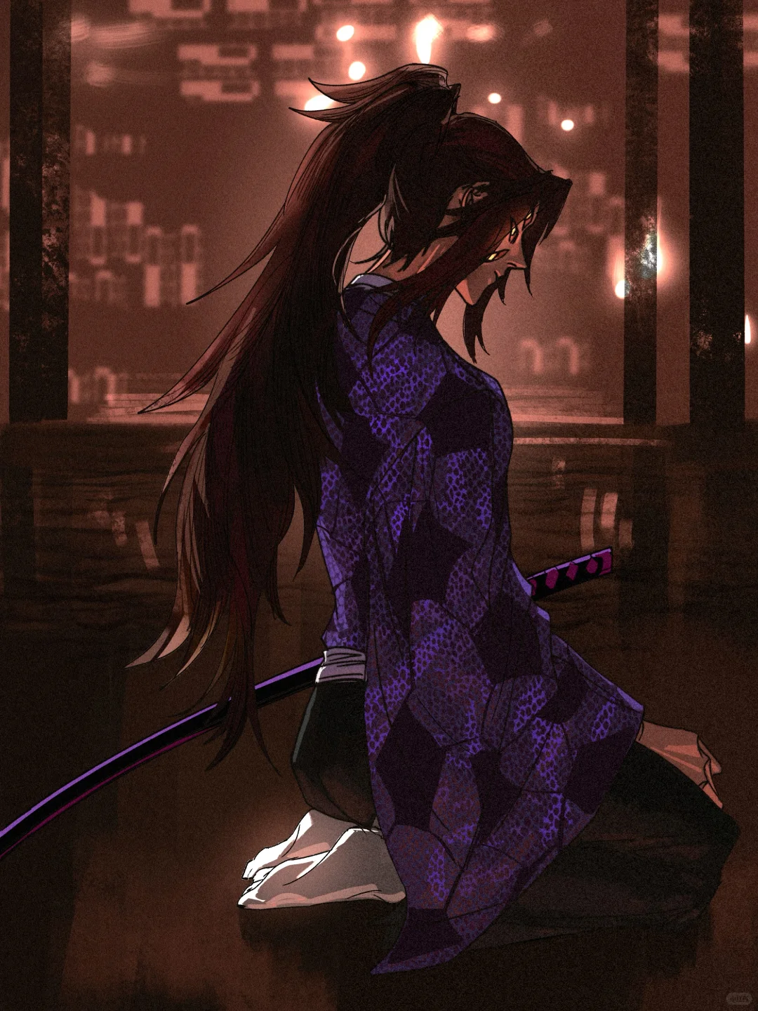 黑死牟大人就这么乖乖地坐