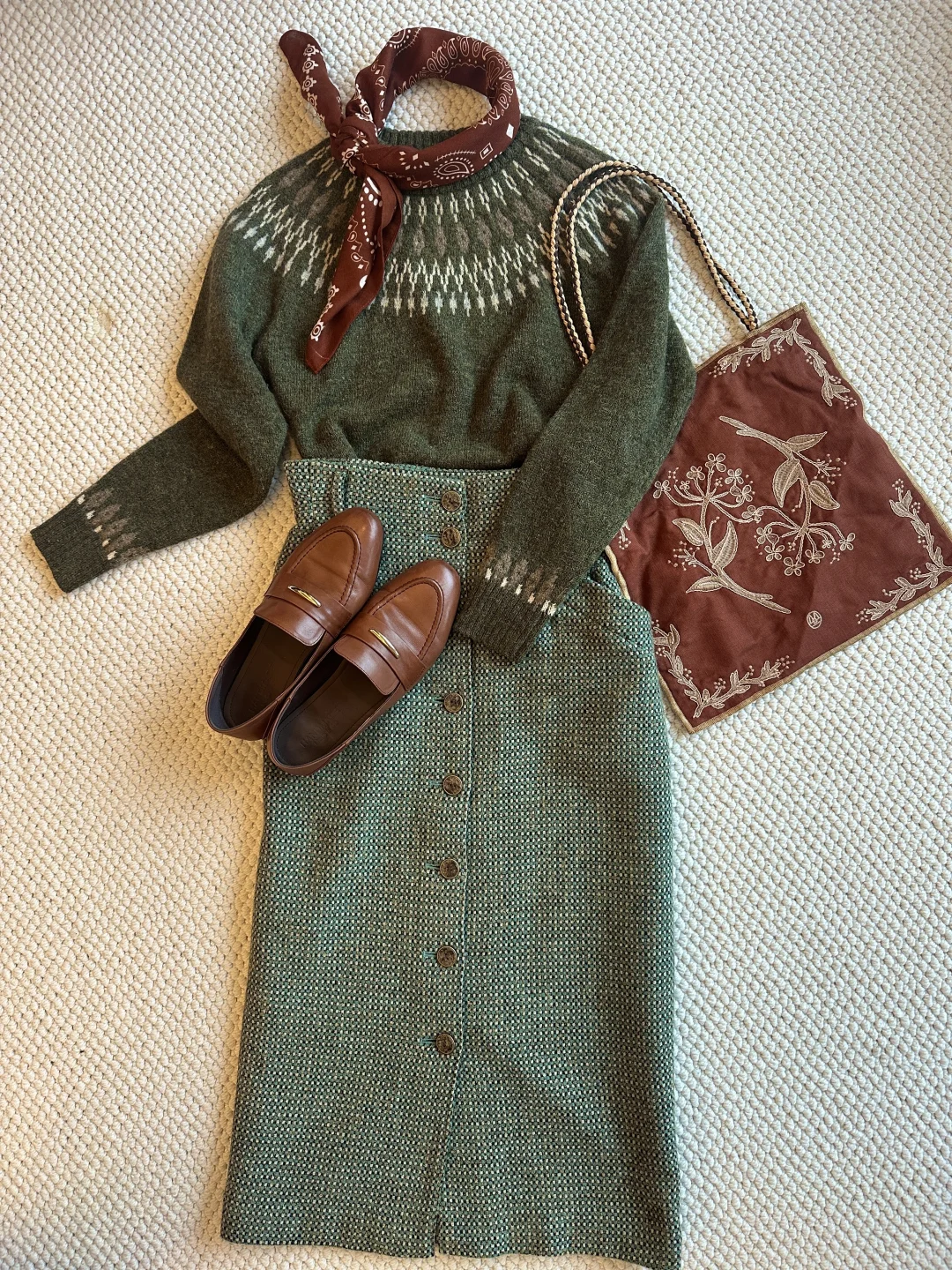 初秋复古半裙通勤