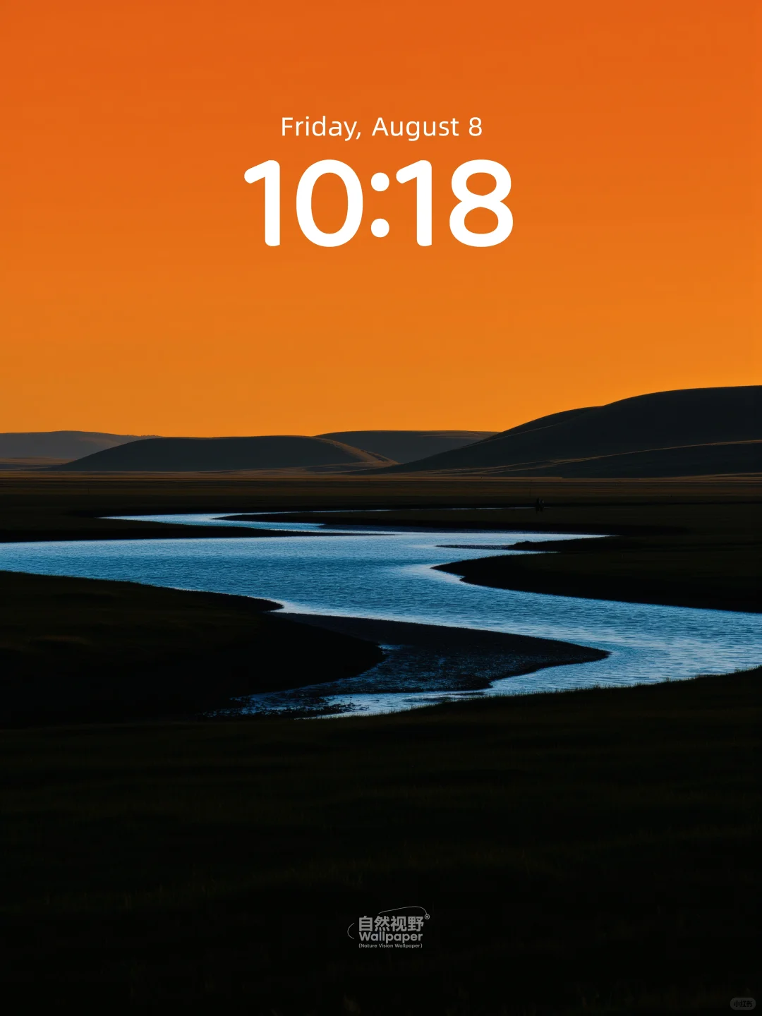 旷野与溪流丨落日旷野与溪流的温柔丨4K壁纸