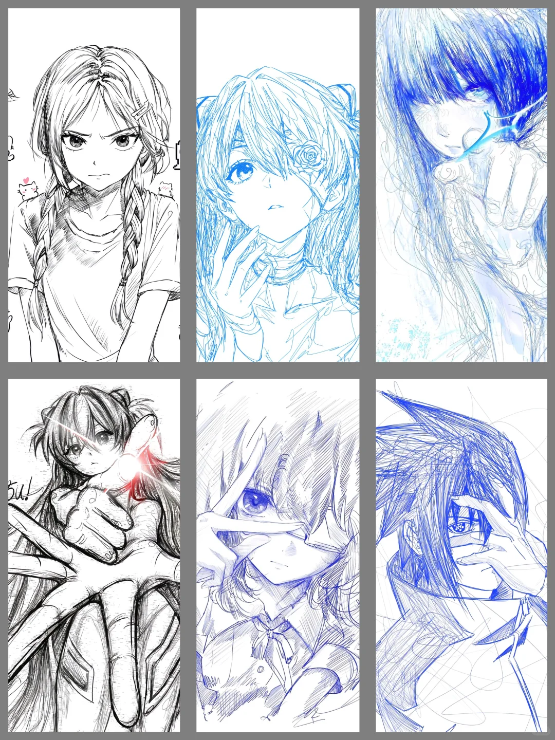 黑白漫画线条｜锁屏壁纸