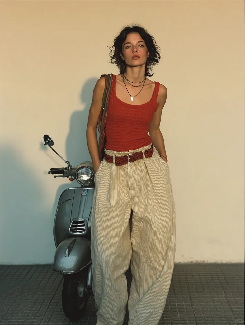 浓郁色彩系美式复古风街拍