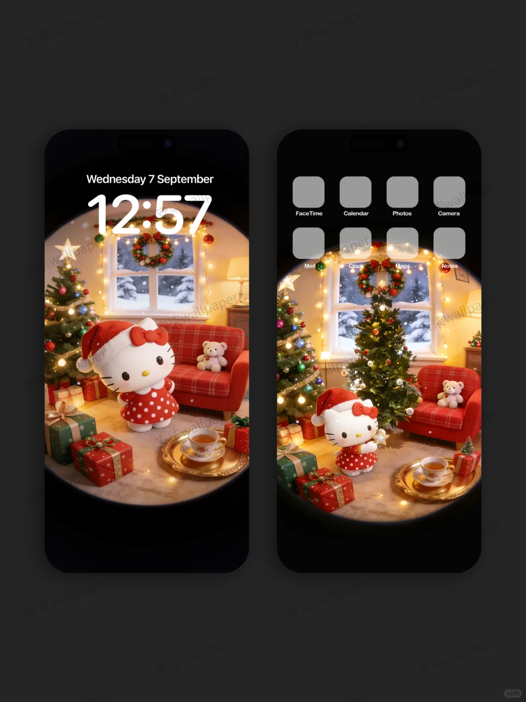 384｜创意动态壁纸｜kitty圣诞小屋