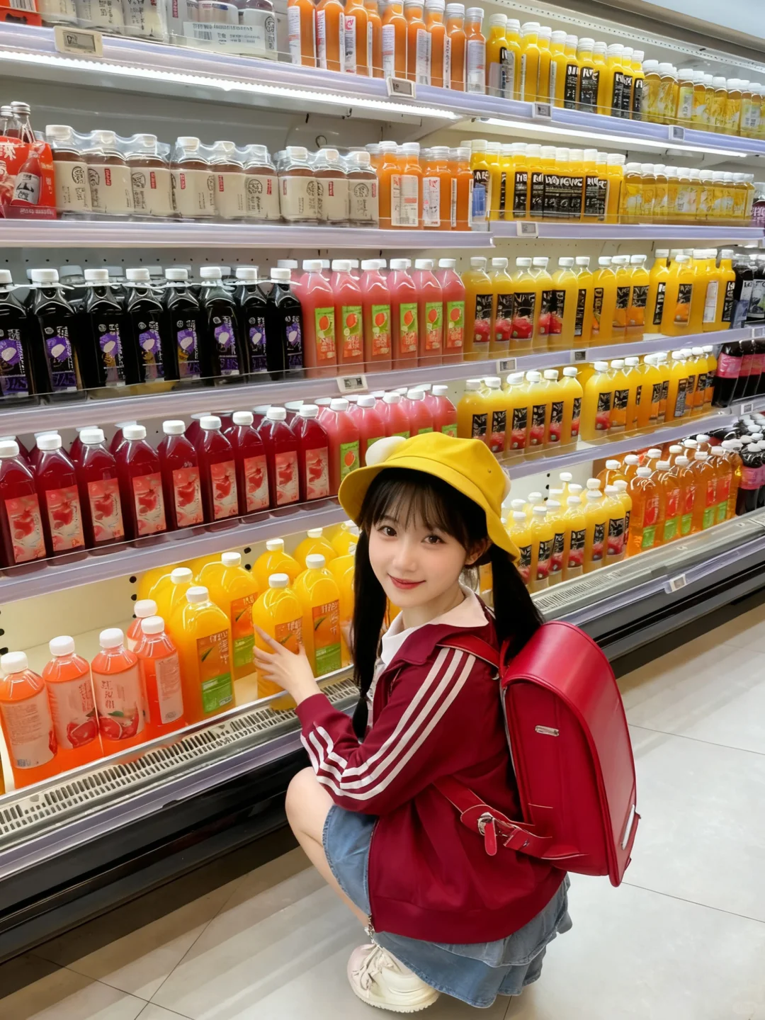 AI绘图 戴帽子的少女