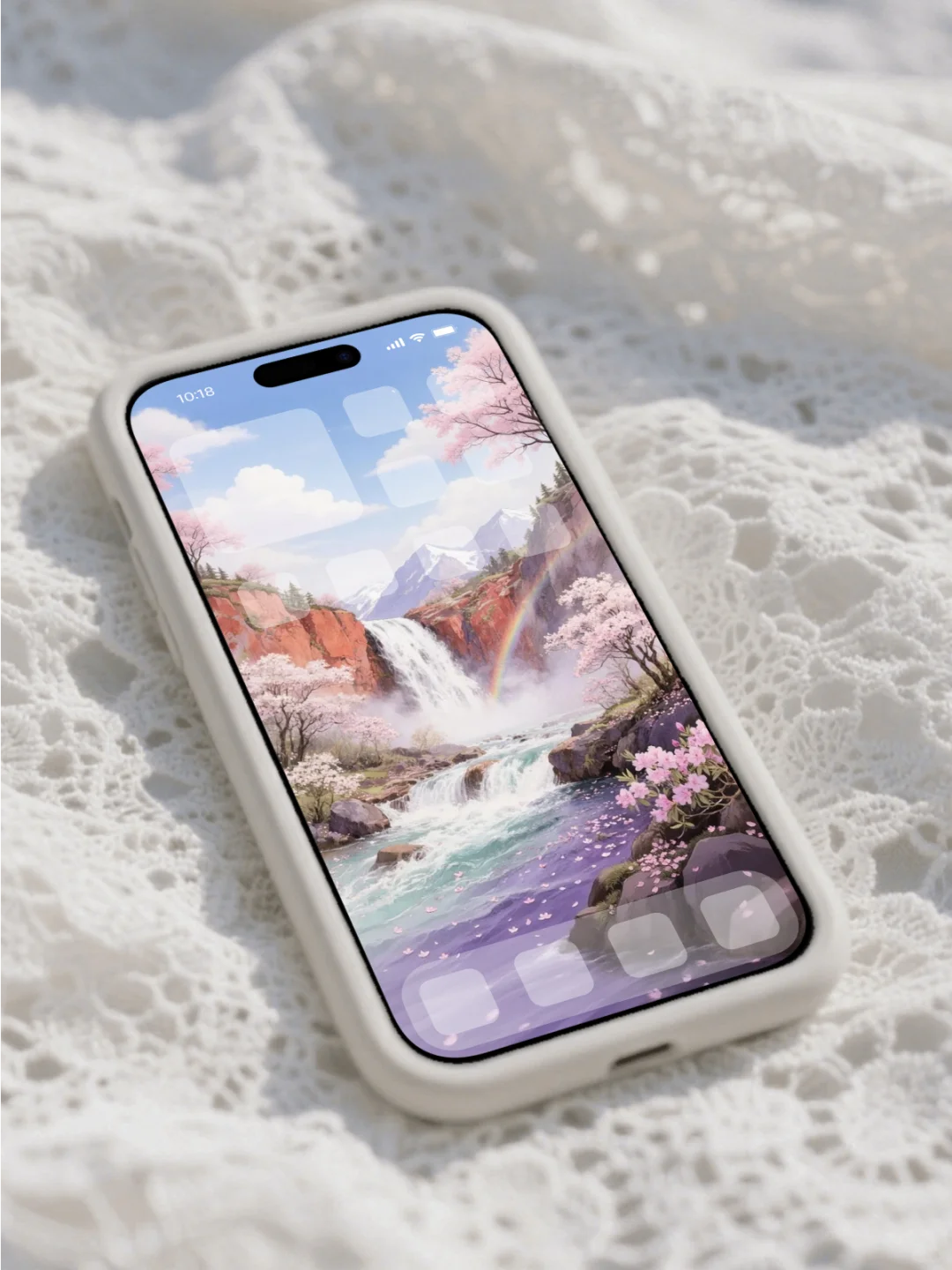 G0062壁纸｜“粉色瀑布”治愈系壁纸，太治愈了