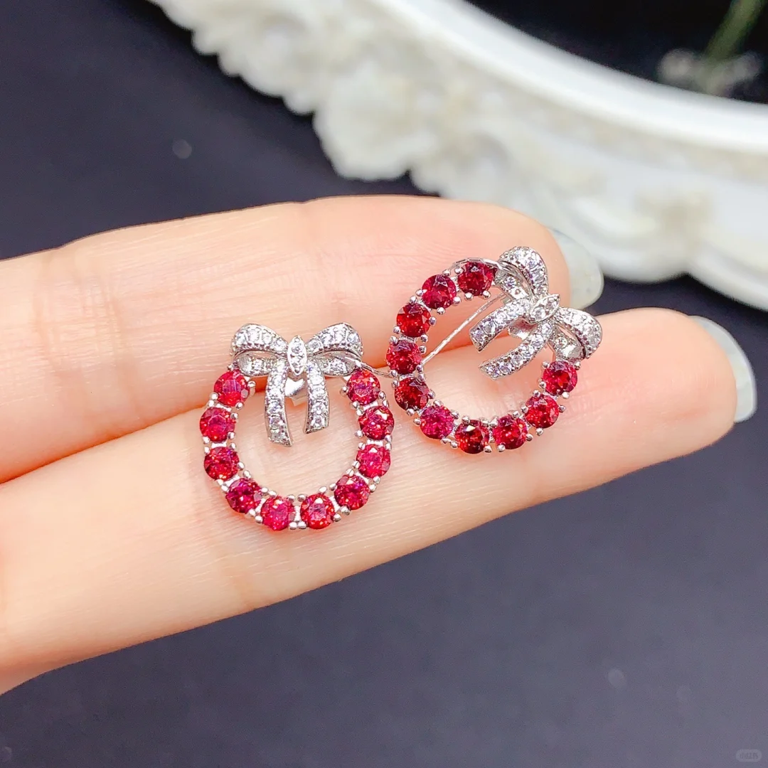 超美！镁铝石榴石耳钉，优雅与魅力的完美融合