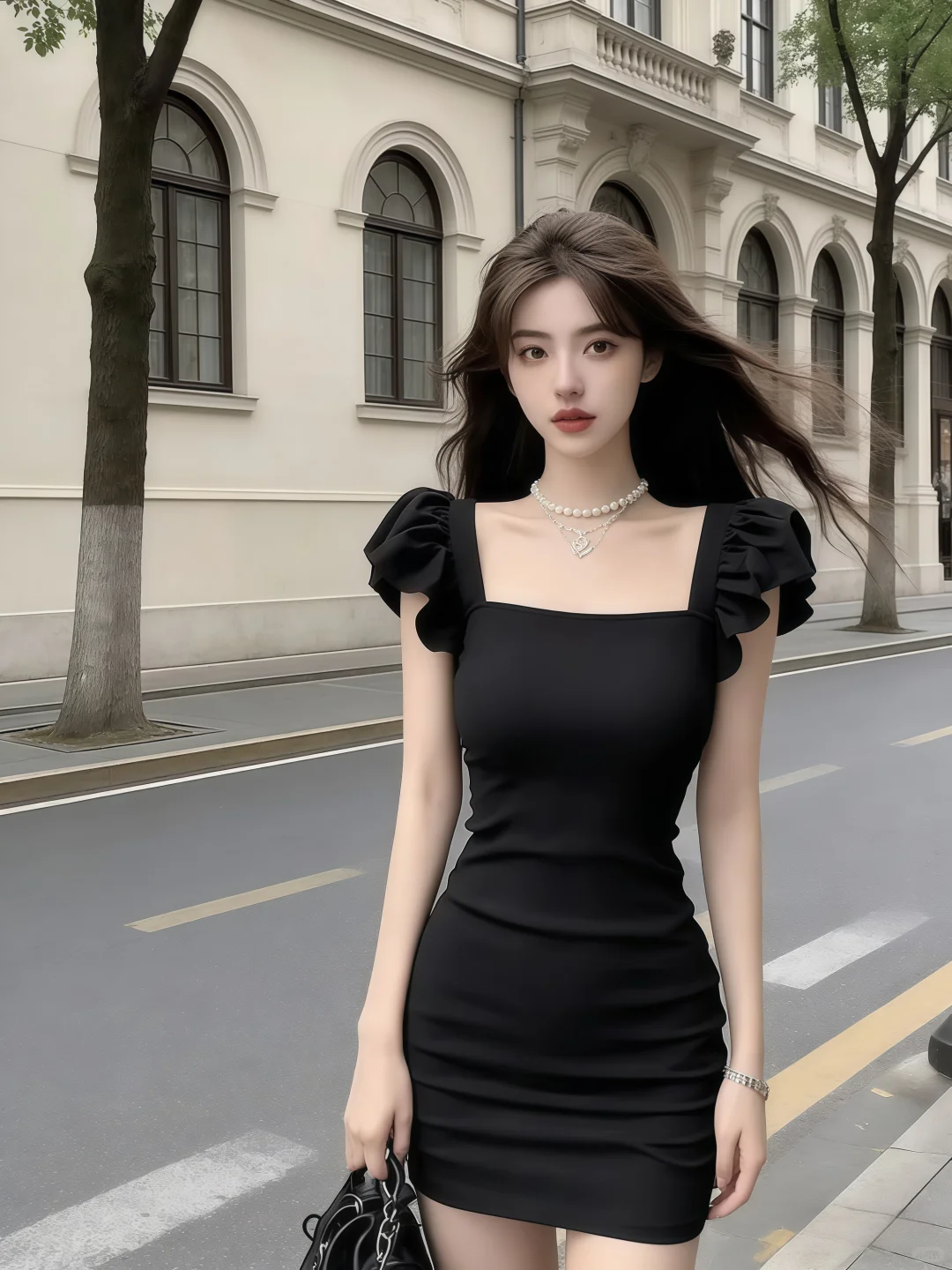 🤍黑白荷叶边包臀裙！纯欲辣妹感封神✨