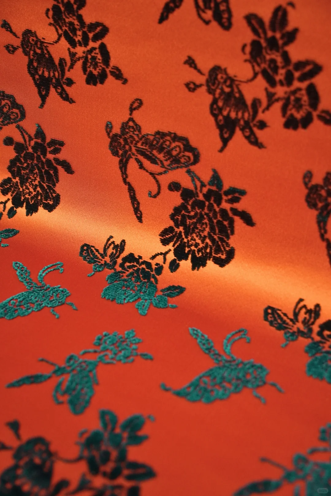 蝶恋花 | 橙底蓝绒漳缎 名家监制冠名