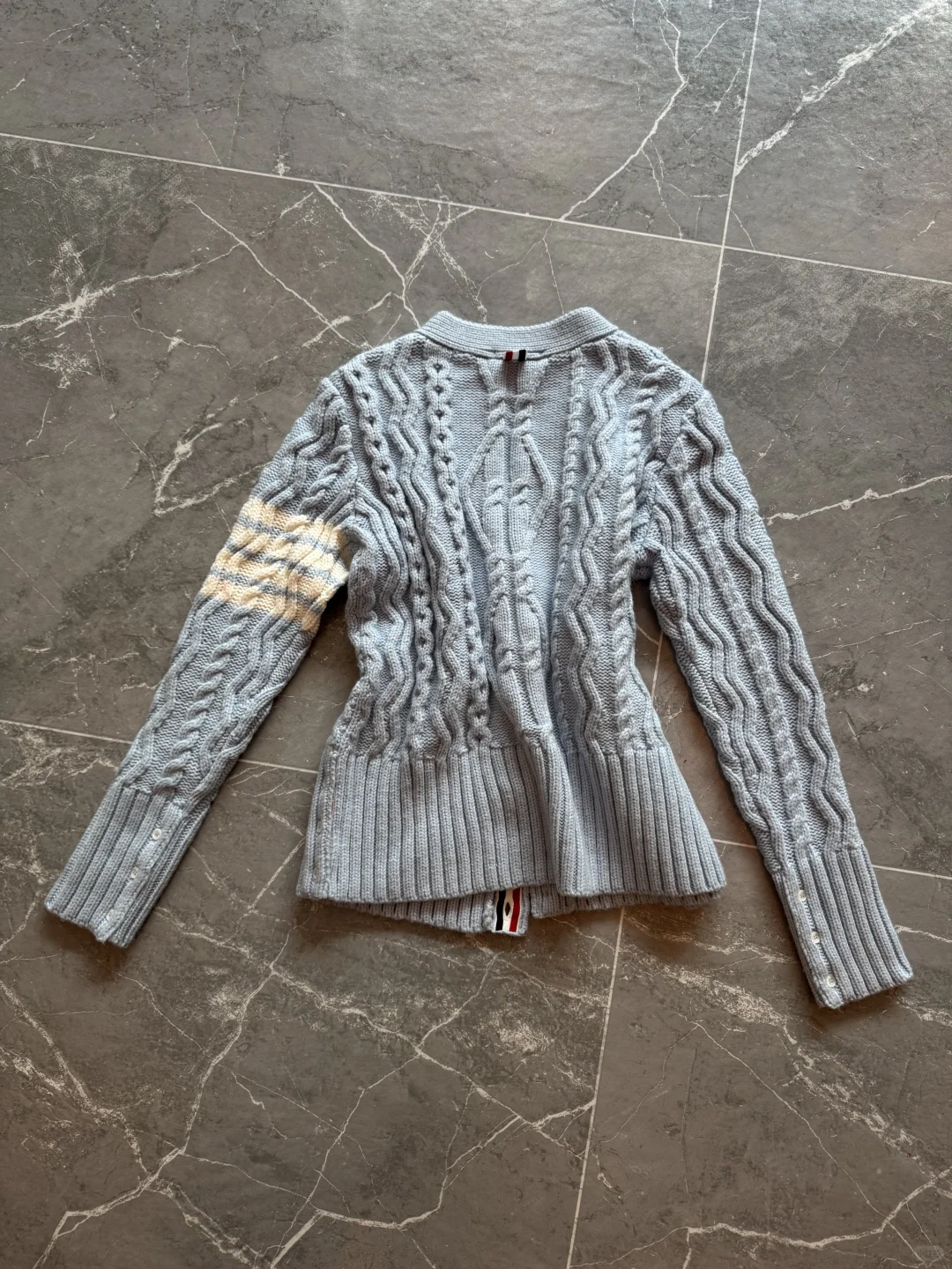 闲置马卡龙天蓝TB针织开衫慵懒风纯欲风