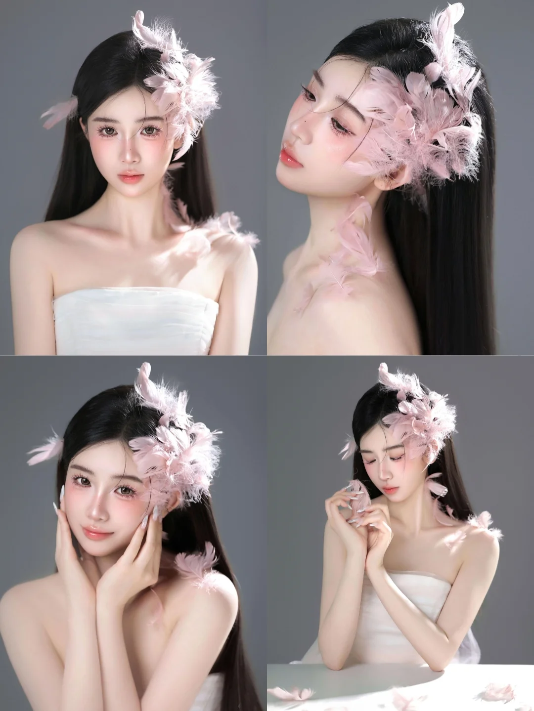 🦢☁️*ੈ♡⸝⸝🎀⋆ 纯欲羽毛写真