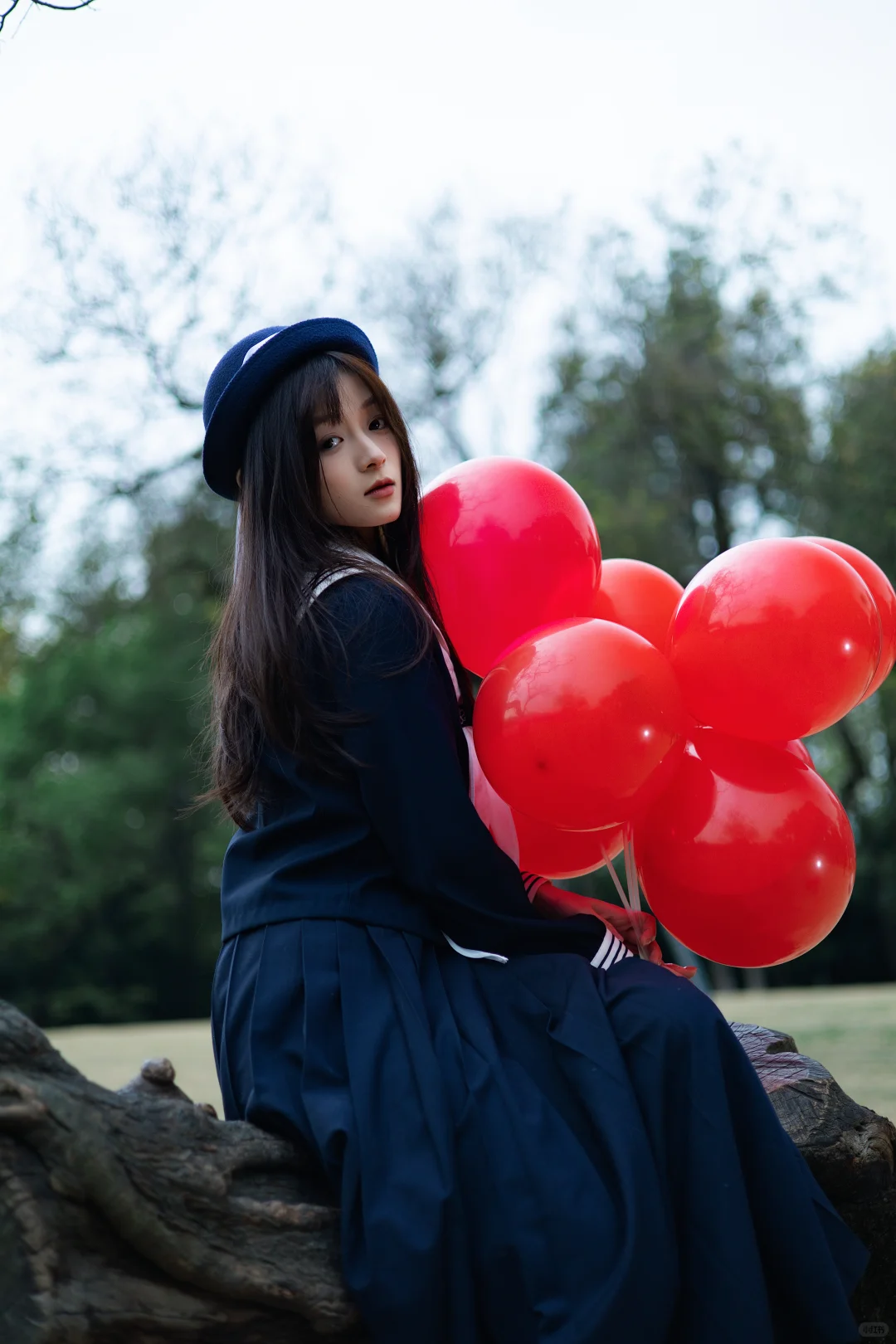 是红色的气球和蓝色的我啊～