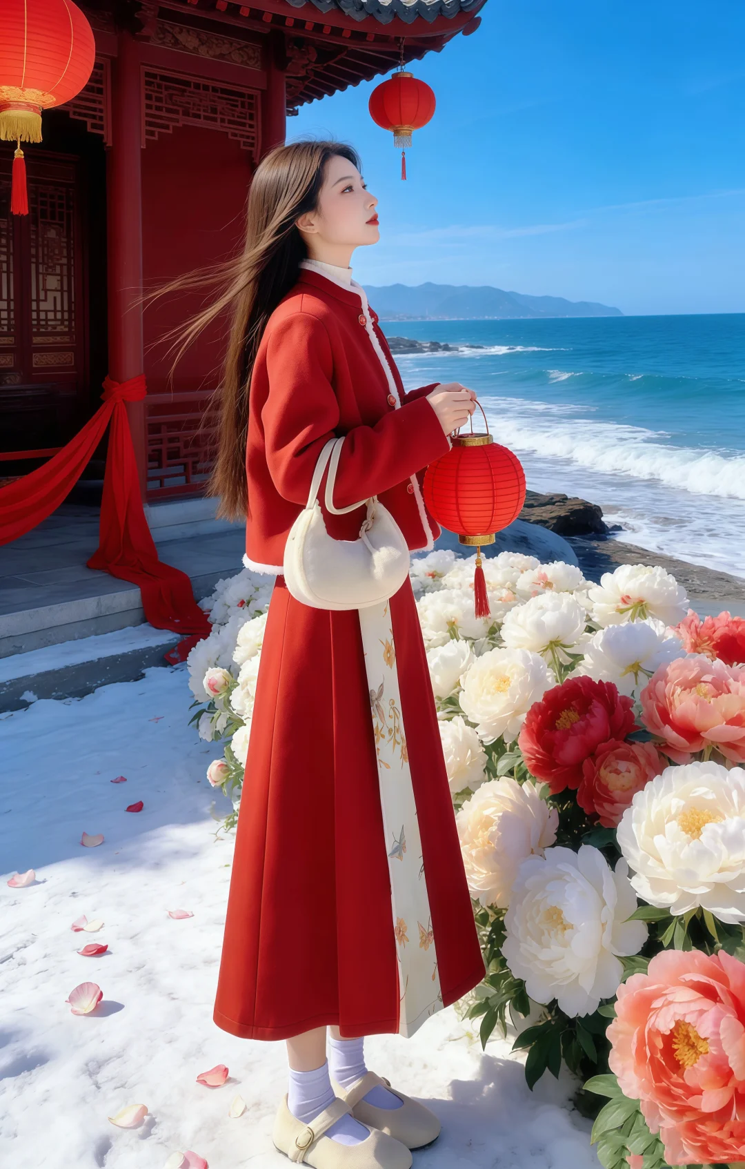 红色系穿搭•过年啦、海边的氛围感穿搭！