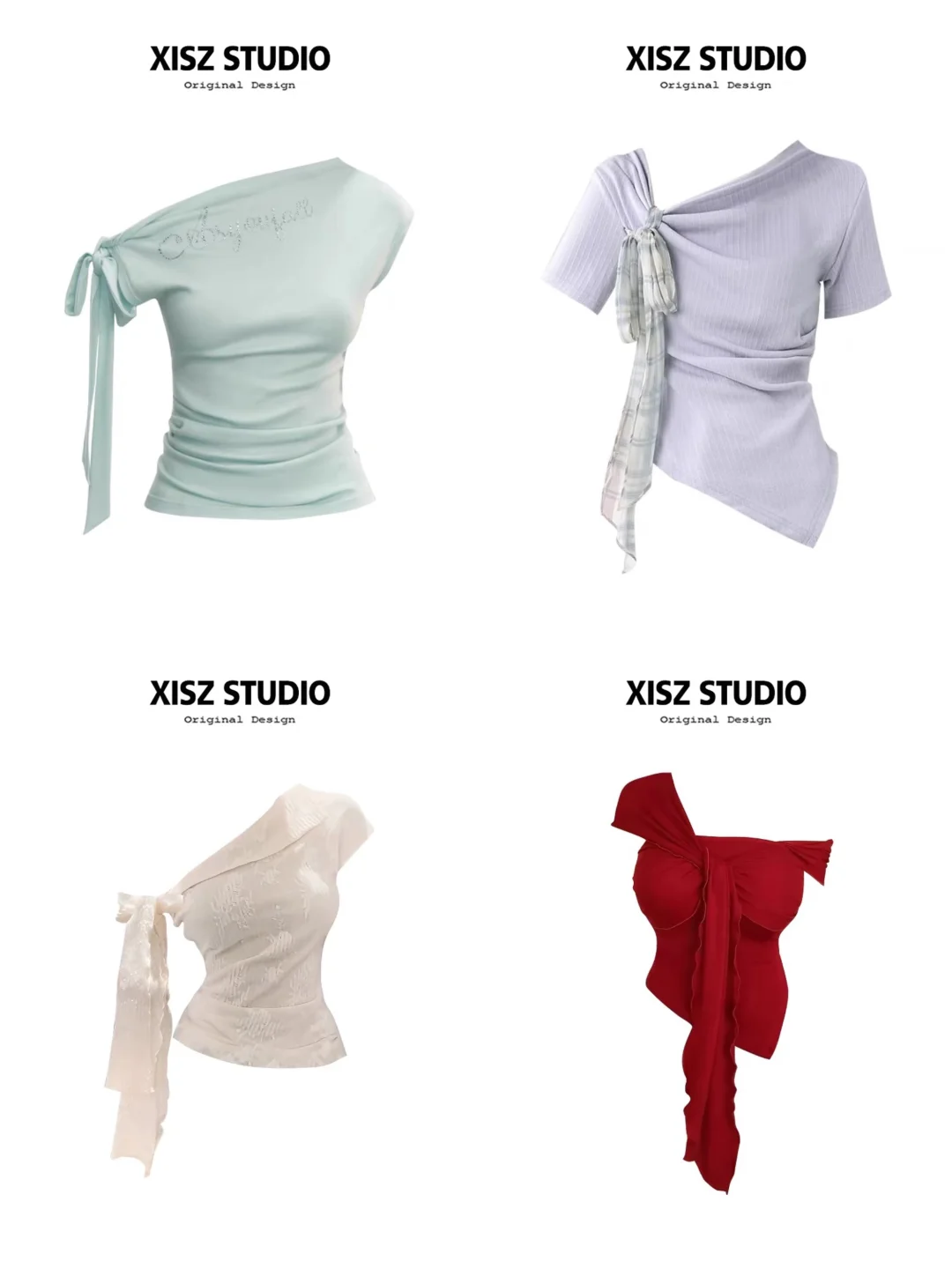 不挑身材的肩带设计上衣👗均19💰