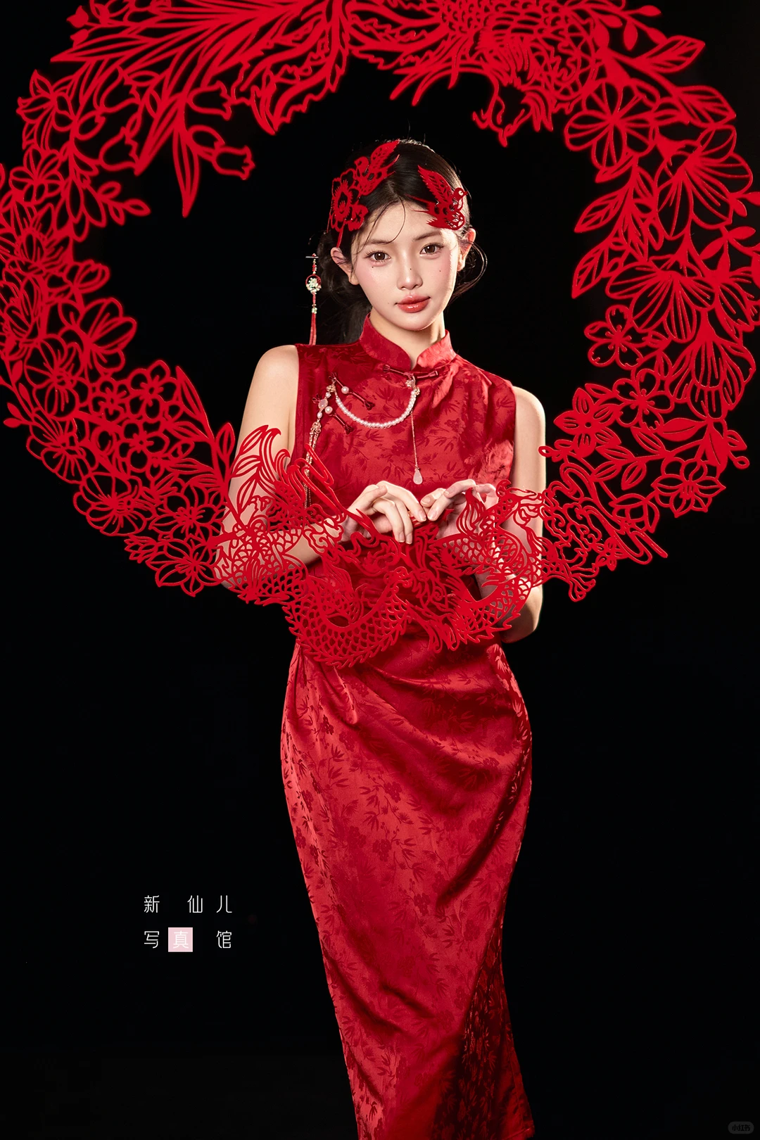 新年仪式感💃红色旗袍写真太出片了～