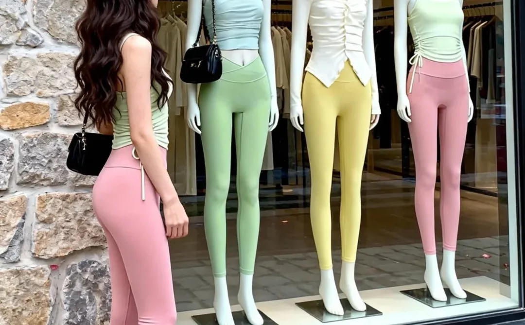 浅绿+浅黄+粉瑜伽服｜甜妹运动DNA动了