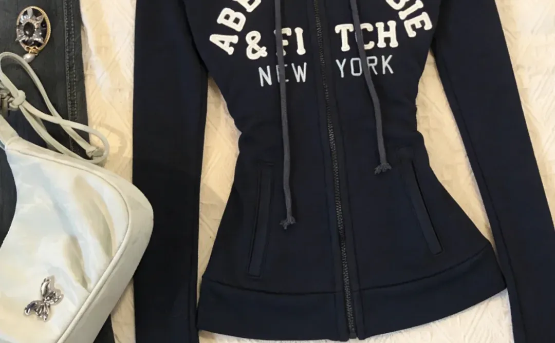 vintage 古着💕千禧辣妹复古连帽卫衣外套！