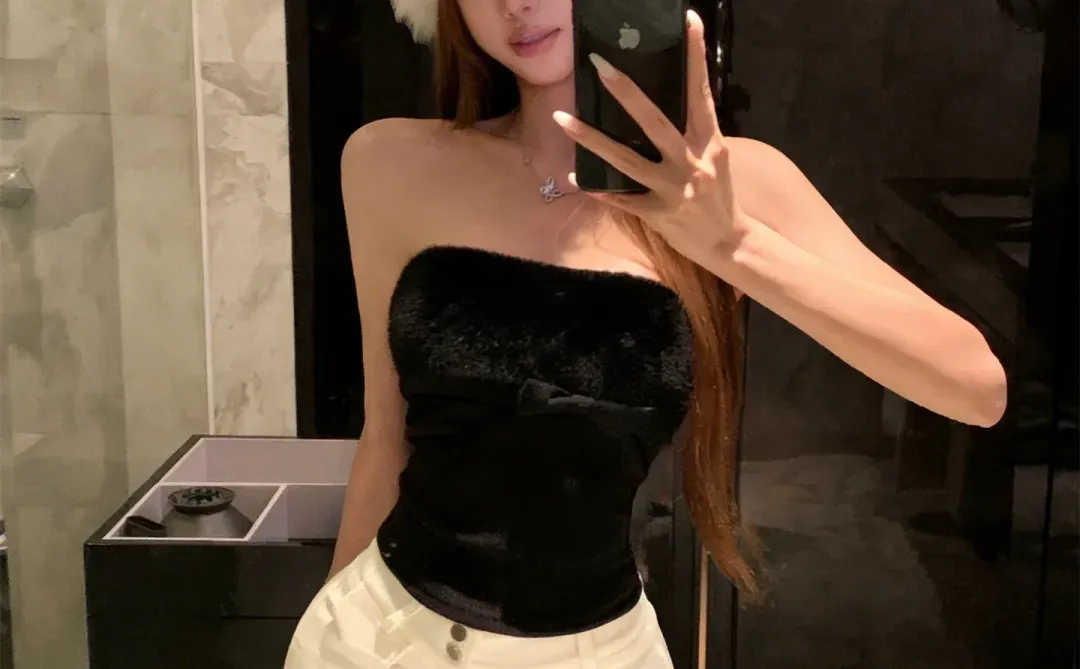 圣诞辣妹｜红色毛毛抹胸❗️