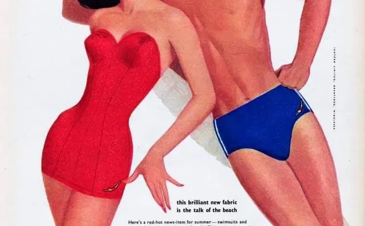 当优雅遇上海风：50年代泳衣插图的性感美学