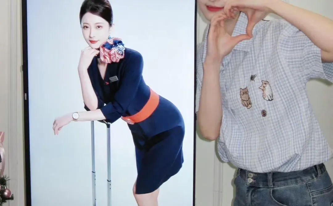 空姐圈炸了！制服写真大屏合影直接封神🤩