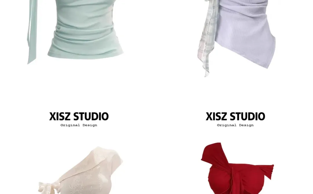 不挑身材的肩带设计上衣👗均19💰