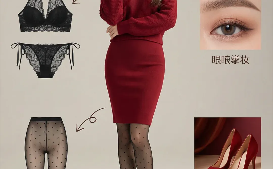 蕾丝+黑丝+👠为性感尤物