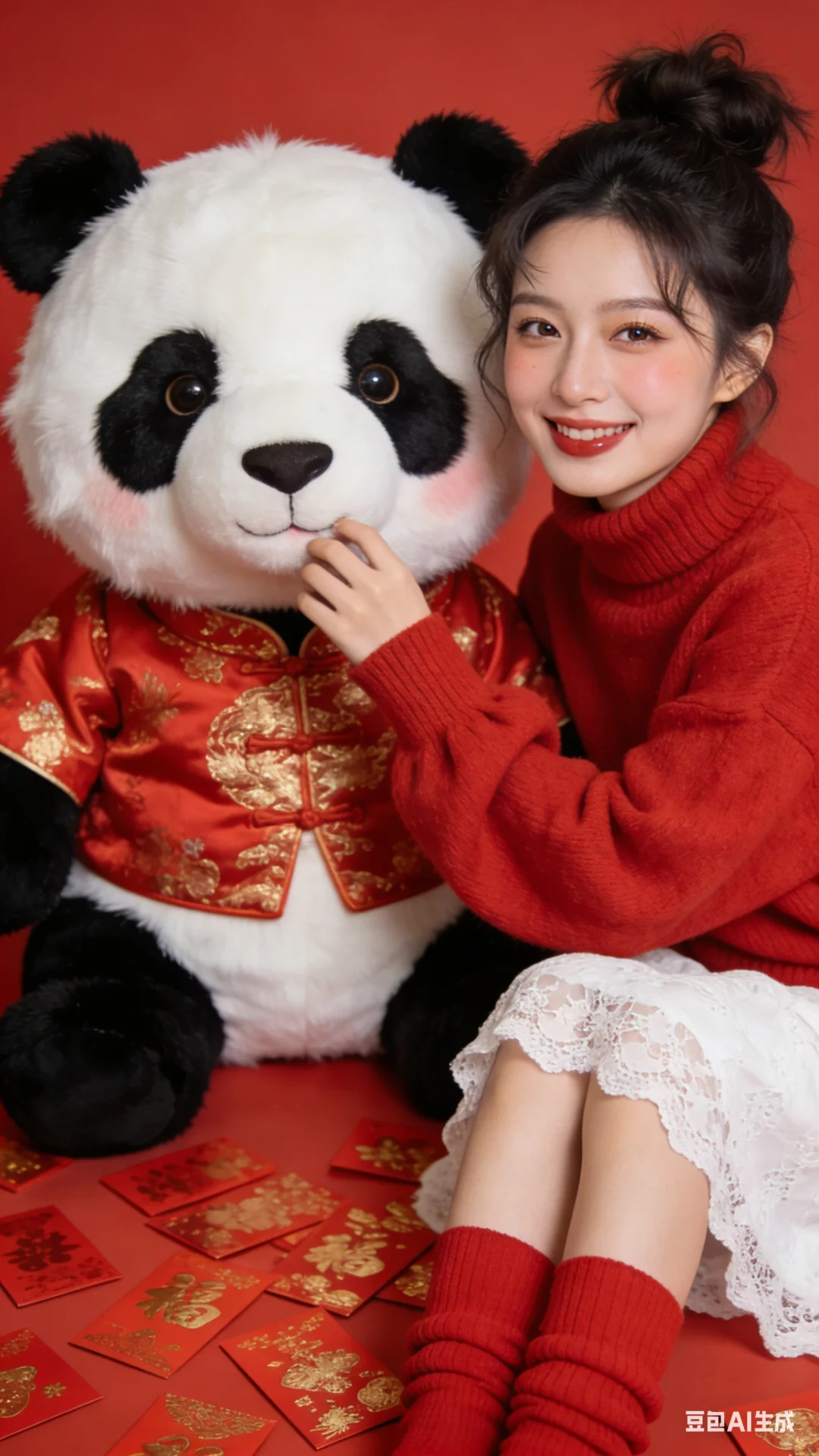 大熊猫陪你红红火火过新年｜AI生成‼️