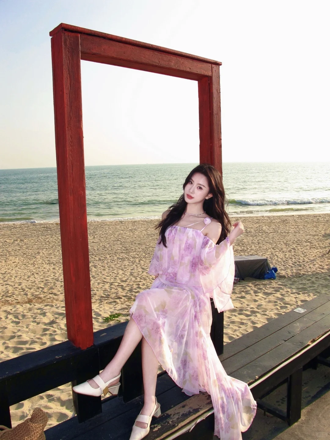 当我穿着徐如蓝同款在海边出片💗