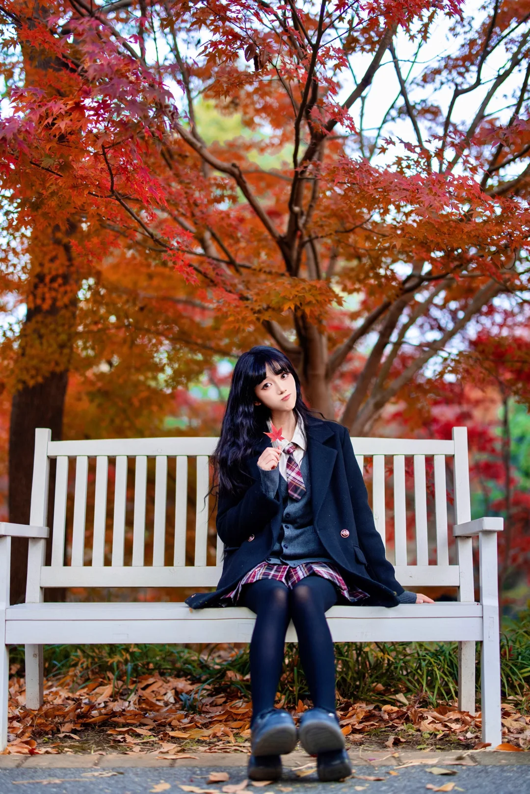 研一|缓缓飘落的枫叶像思念🍁好久没穿jk啦