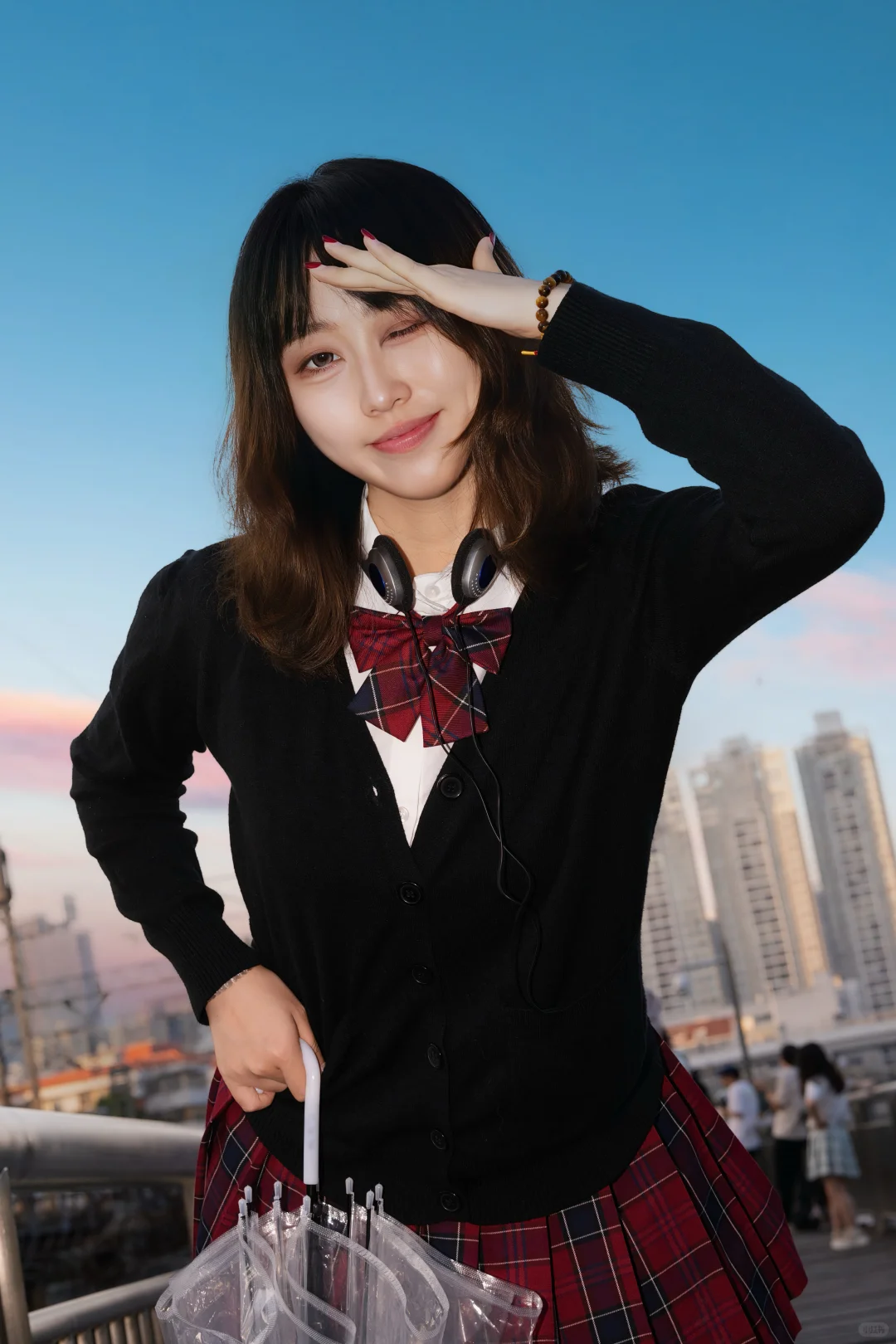 蓝调时刻的天台少女｜日系胶片感🎞️