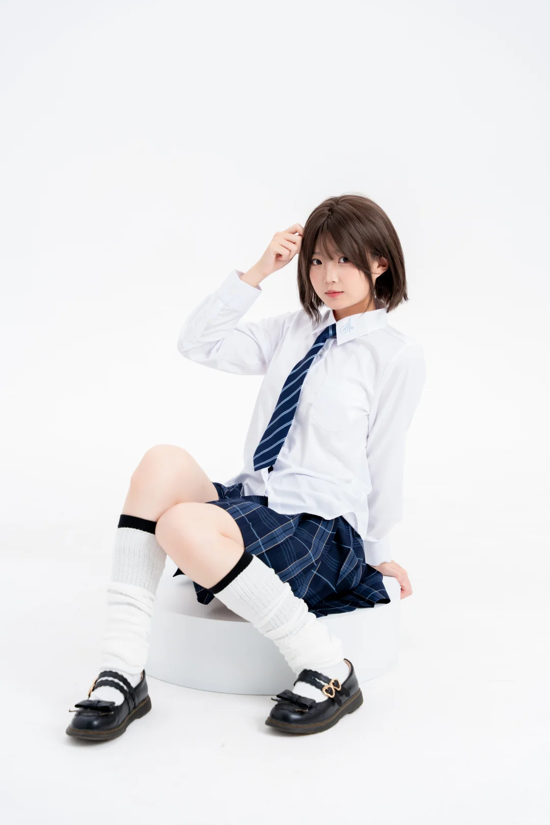 蓝白色系丨jk拍照姿势