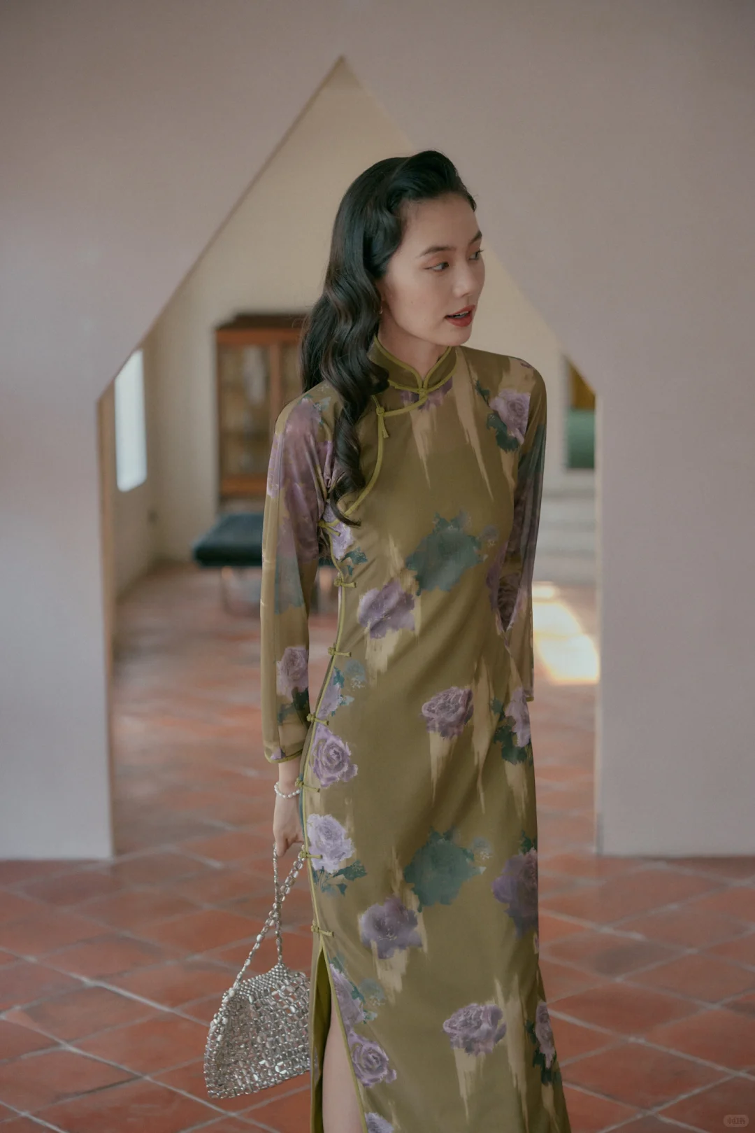 新品弹力网旗袍・苔薇，花样年华般的气韵