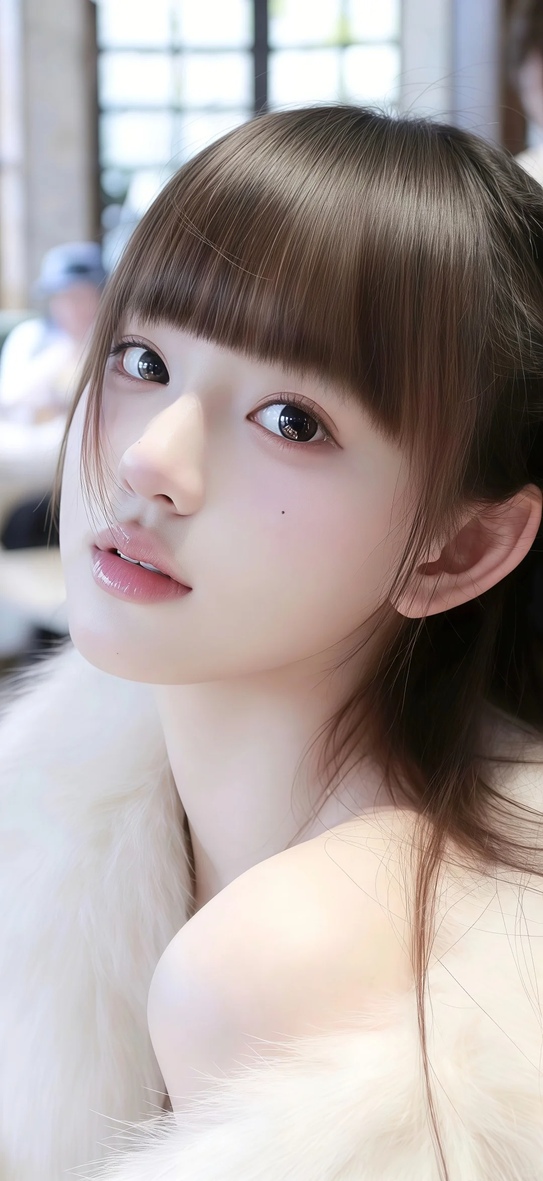 冷白皮的氛围感蓝光～～～高清美女壁纸