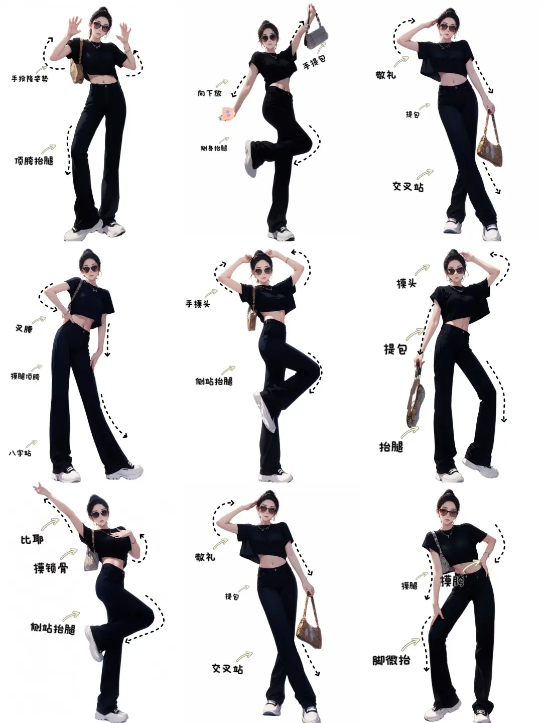 存一组甜酷风拍照姿势，姐妹们收藏起来！