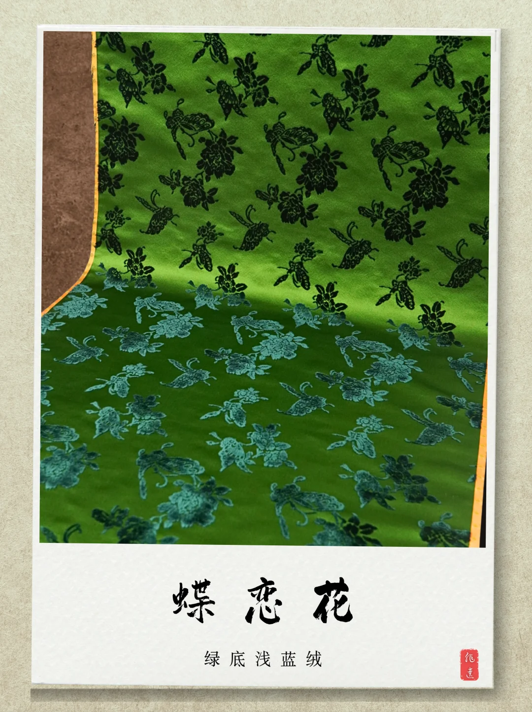 蝶恋花 · 绿底青蓝绒漳缎 王晨监制冠名