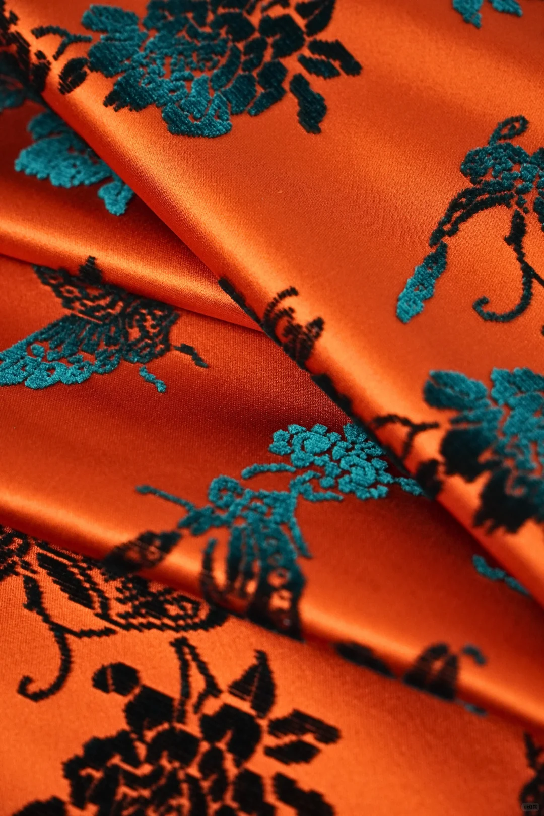 蝶恋花 | 橙底蓝绒漳缎 名家监制冠名