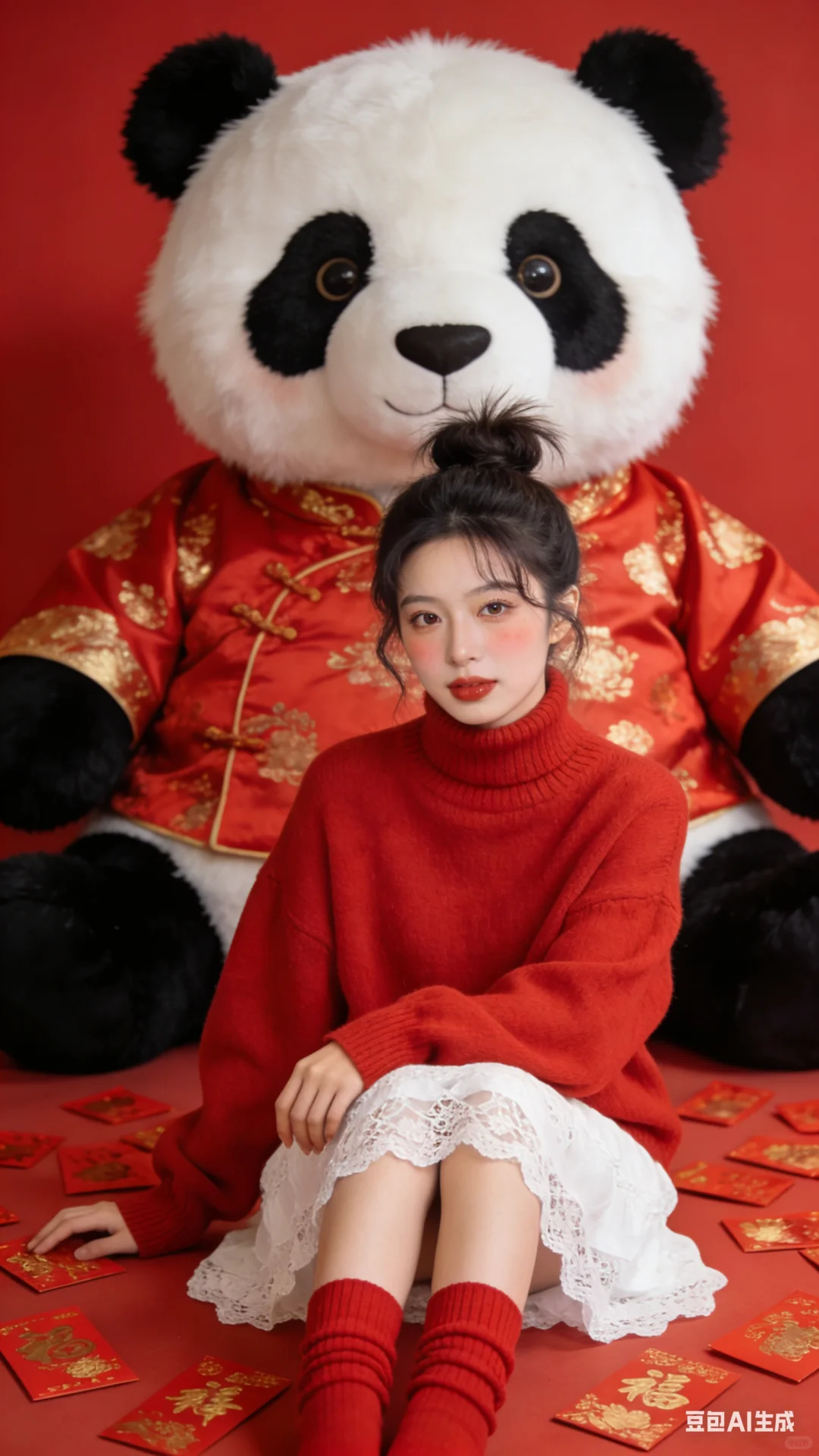 大熊猫陪你红红火火过新年｜AI生成‼️