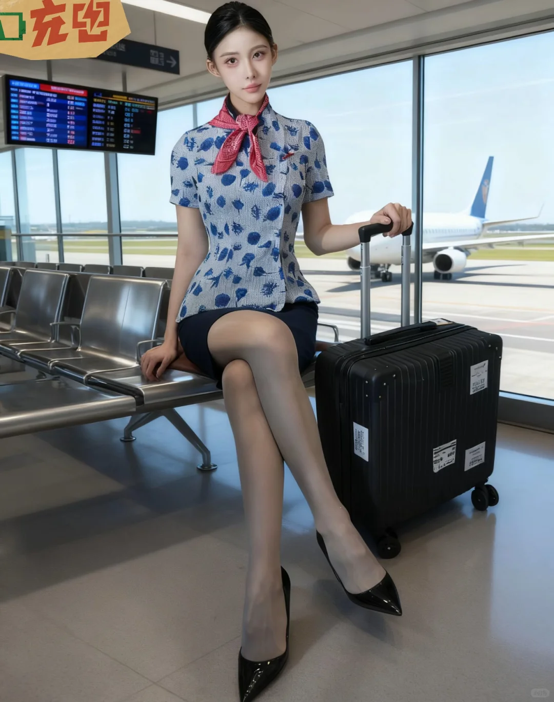 🎬梨霜儿，空姐制服～