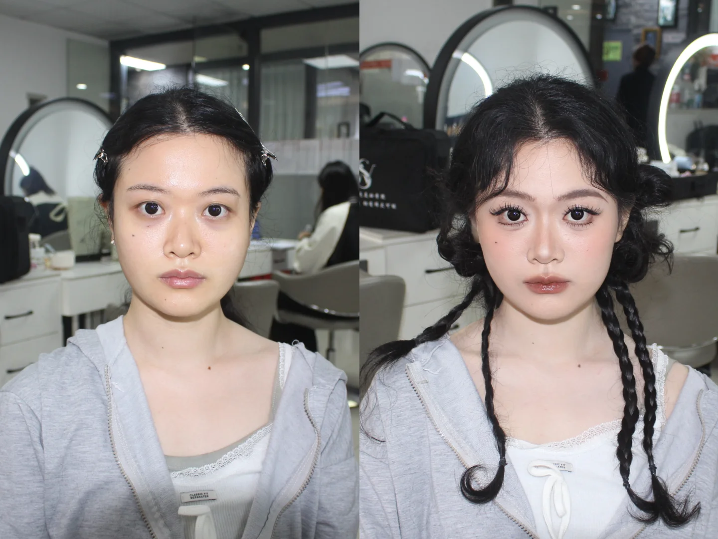 千禧辣妹妆|往后翻素颜对比