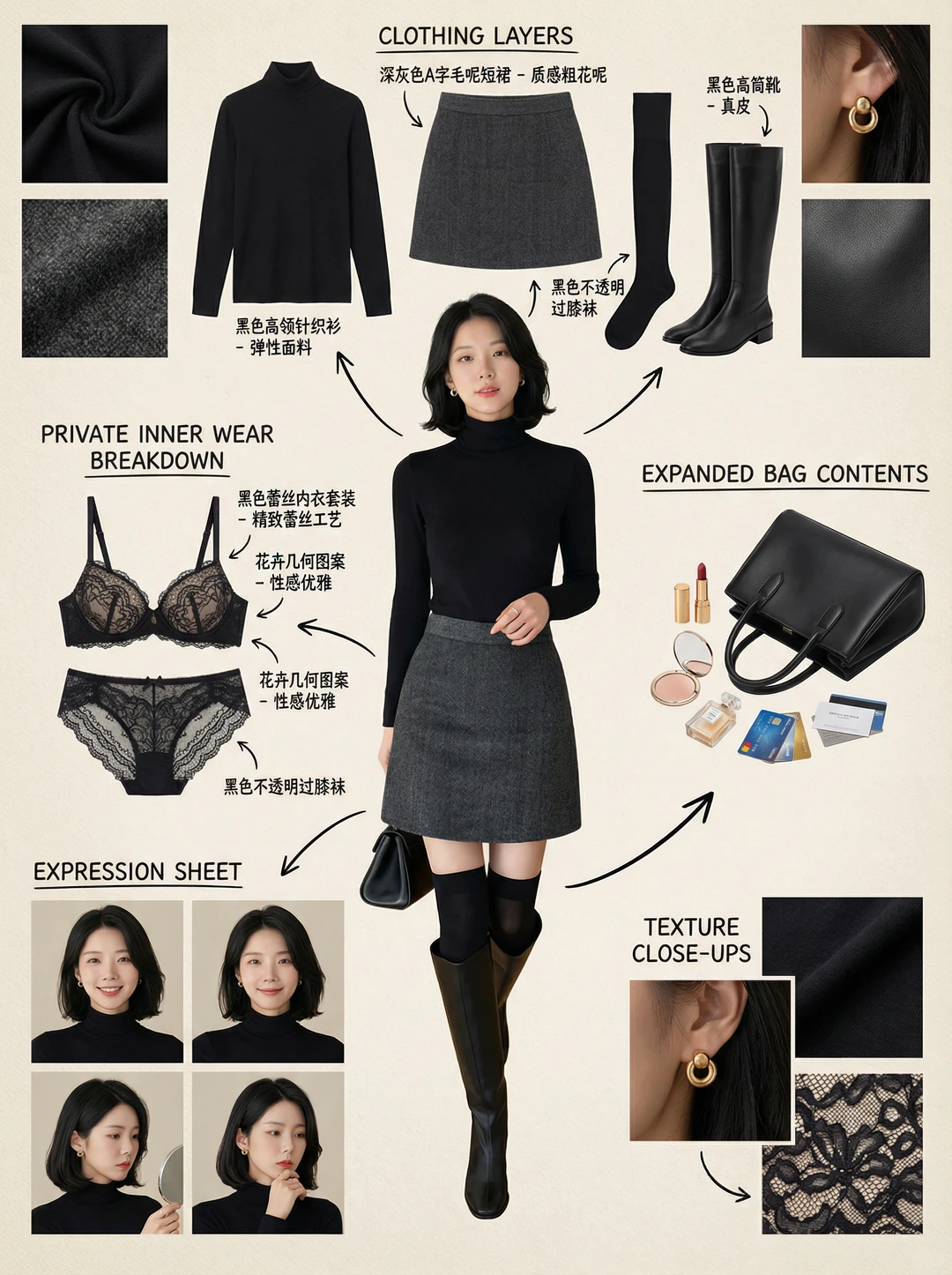 睡前一组OOTD拆解