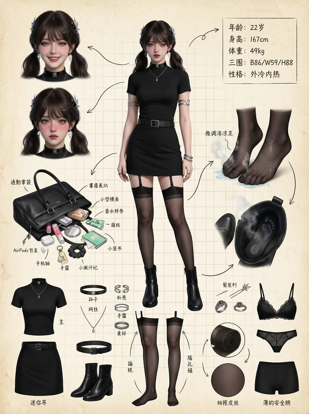 🖤黑丝双马尾酷妹！反差萌杀疯