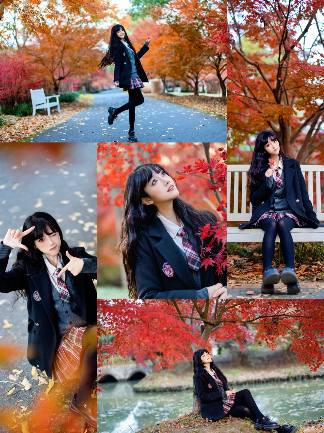 研一|缓缓飘落的枫叶像思念🍁好久没穿jk啦