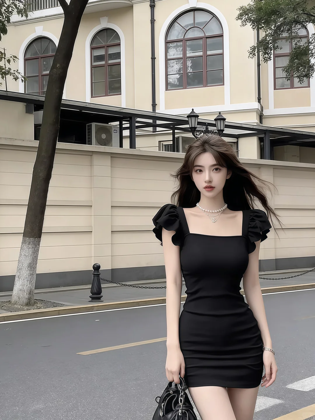 🤍黑白荷叶边包臀裙！纯欲辣妹感封神✨