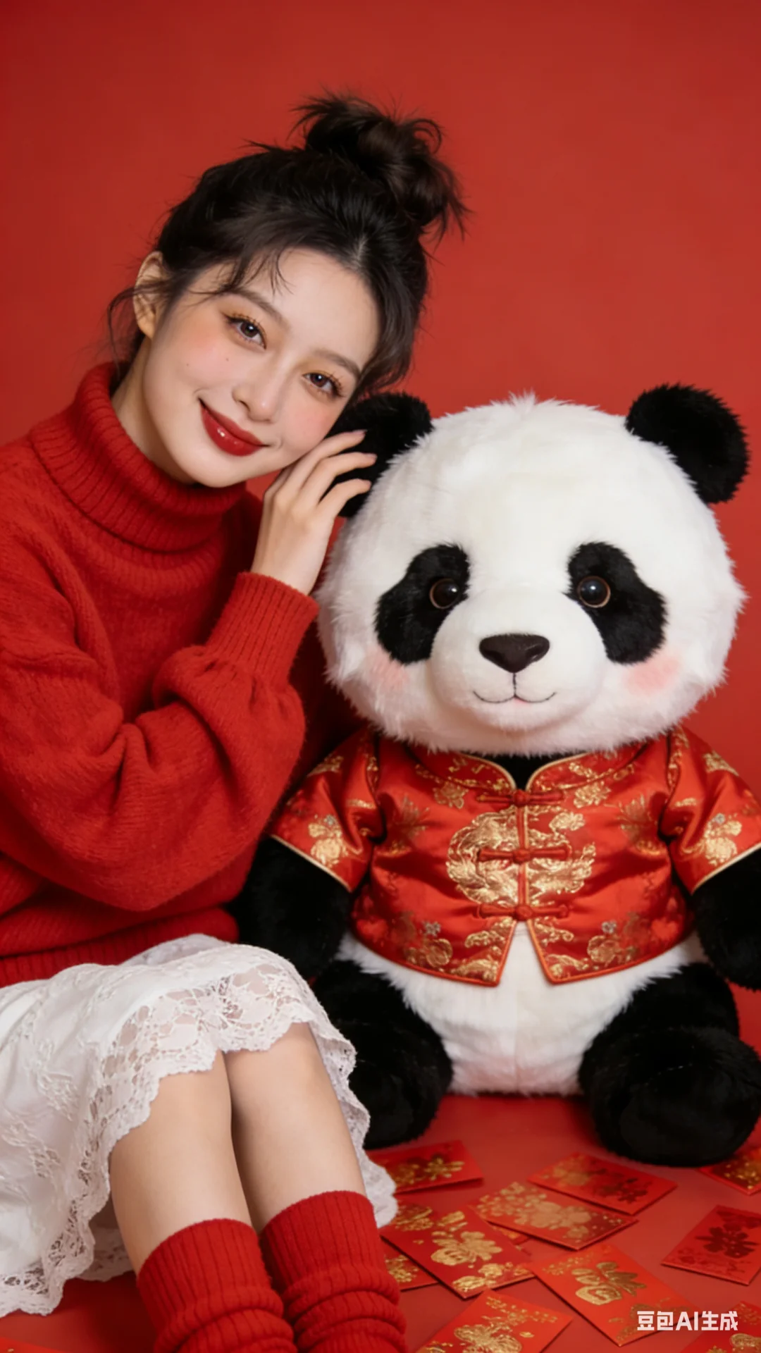 大熊猫陪你红红火火过新年｜AI生成‼️