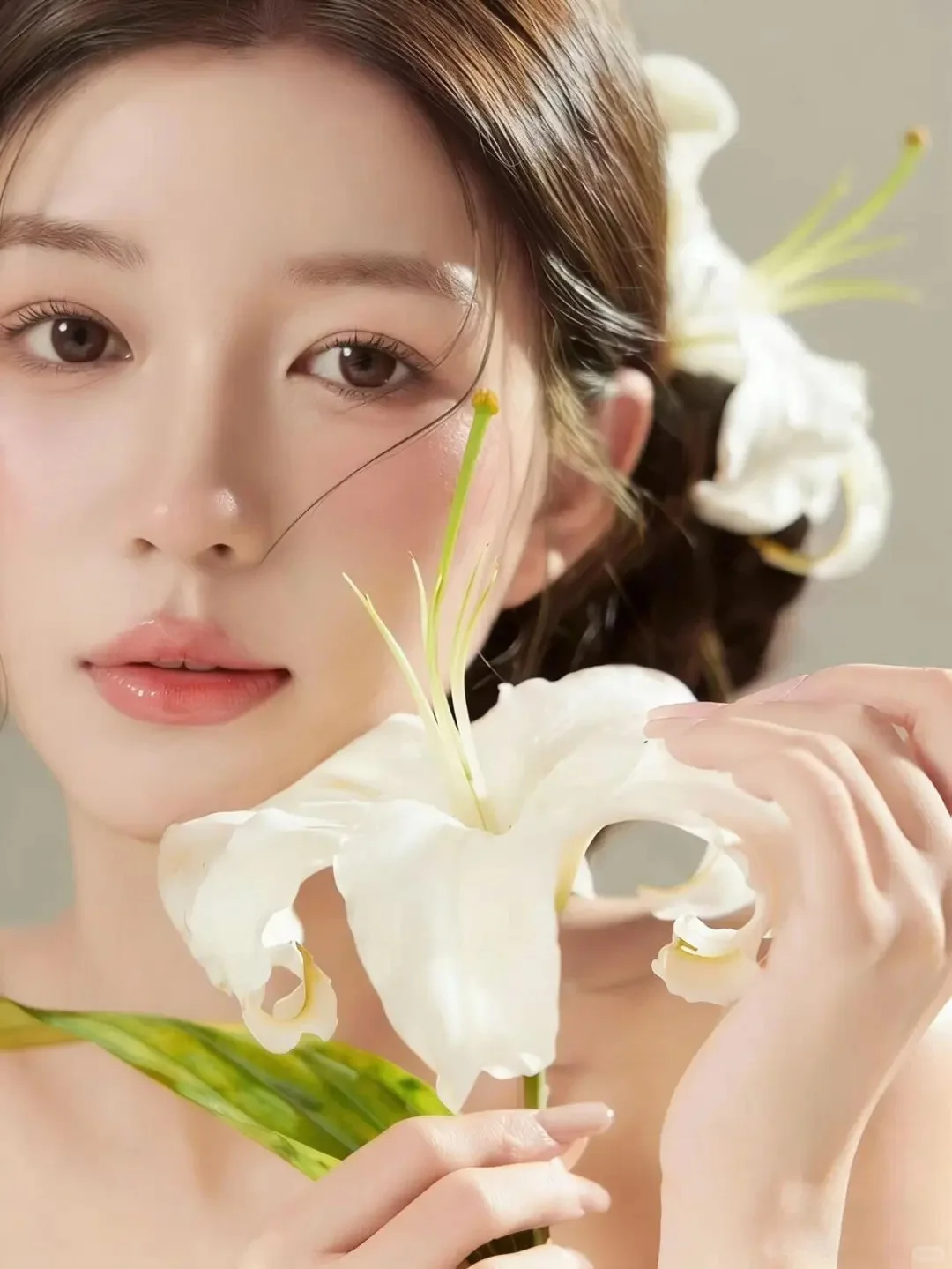 花与少女肖像写真｜纯欲感藏在眉眼间