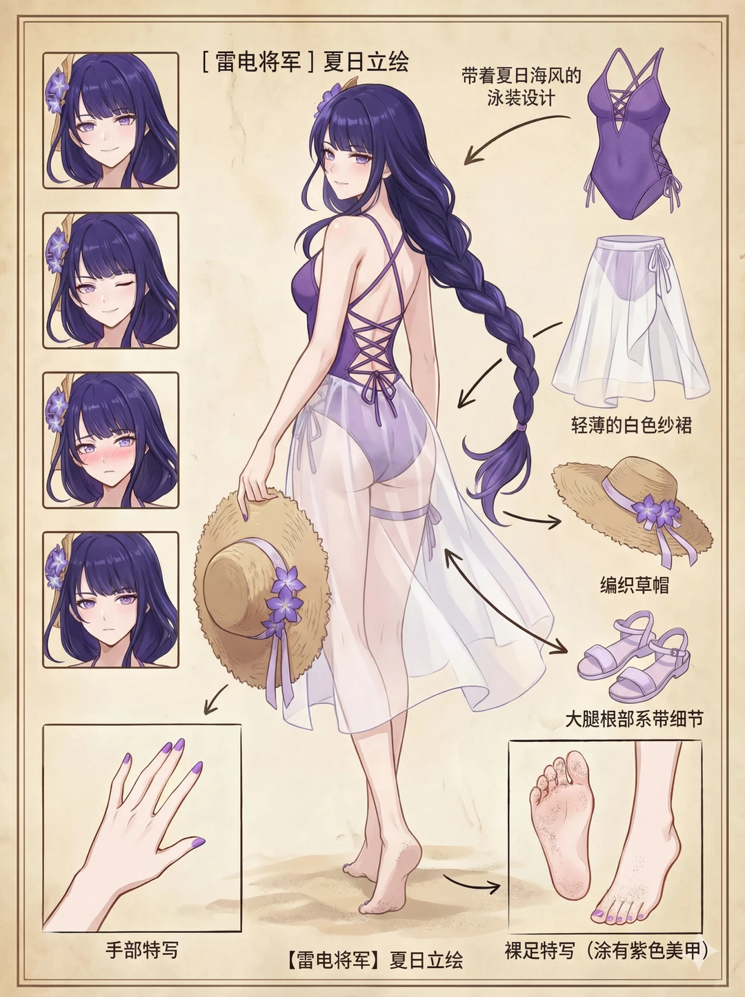 原神人物拆解之夏日海边