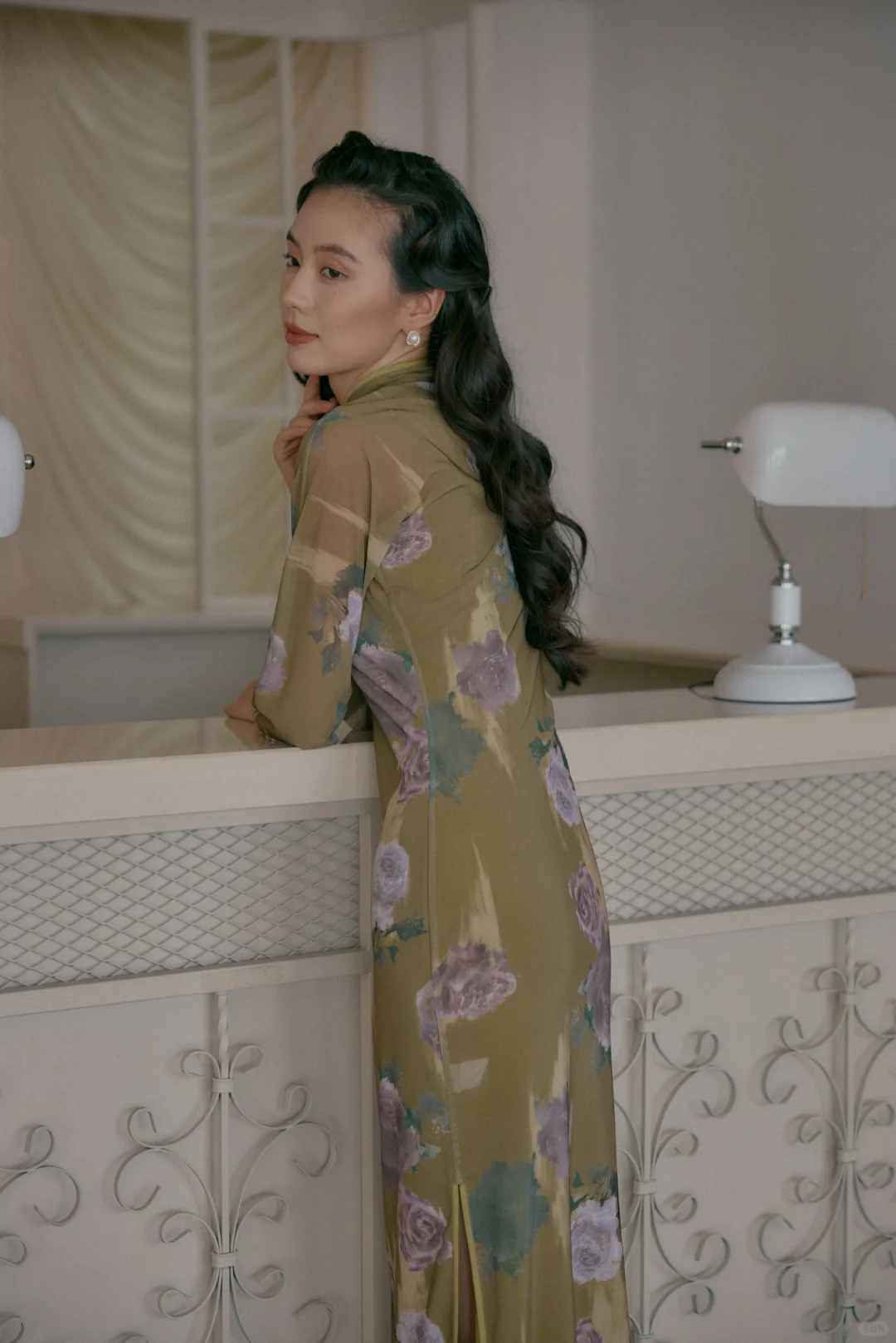 新品弹力网旗袍・苔薇，花样年华般的气韵