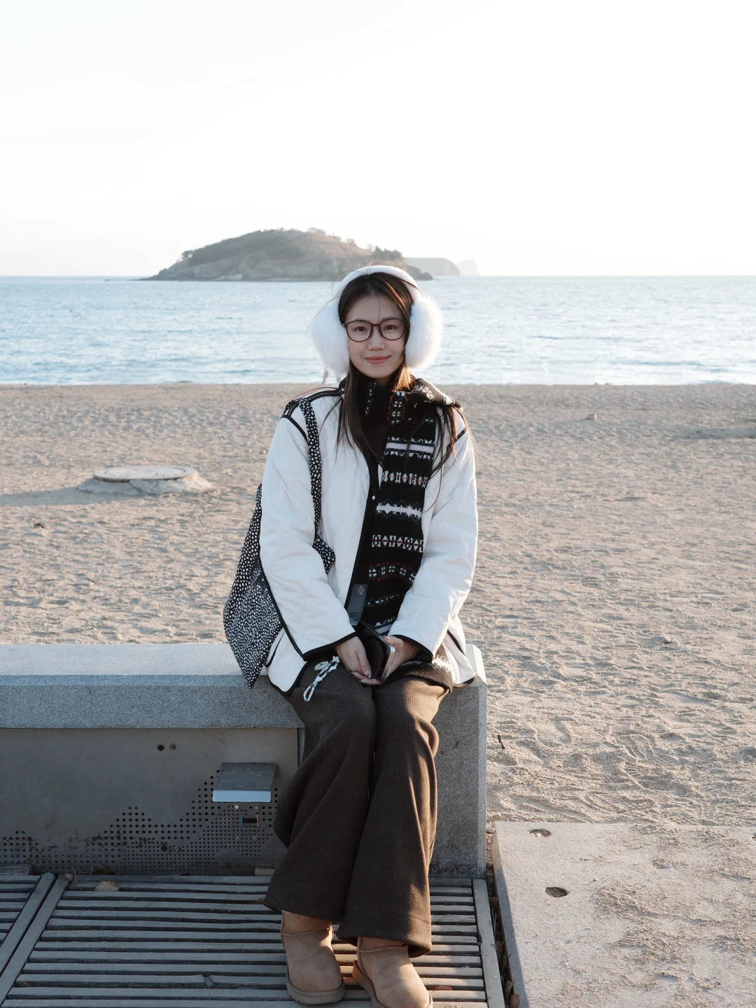 冬天 落日 海边