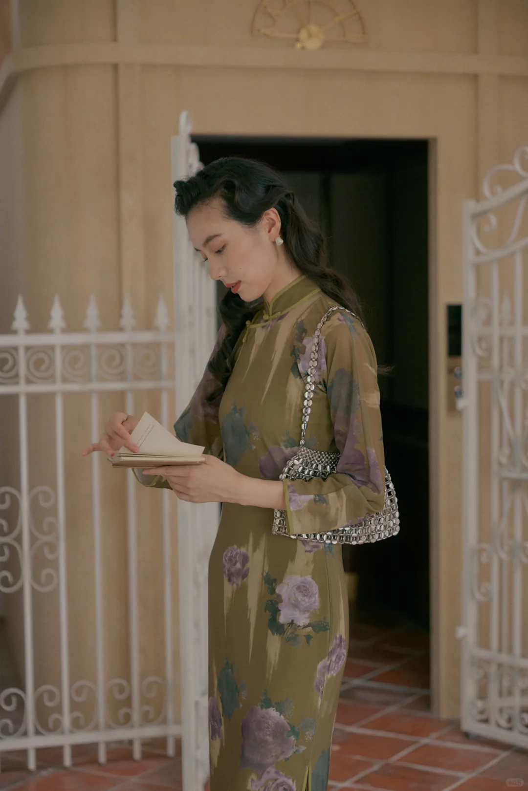 新品弹力网旗袍・苔薇，花样年华般的气韵